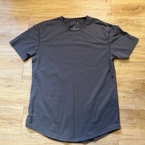 BYLT Drop Cut S/S Mens Performance T Shirt Size Large Gray White Speck Poka Dots